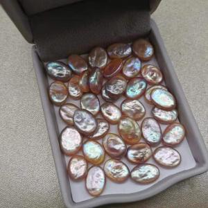 11-15mm Oval Colorful Pink Purple Baroque Freshwater Pearl                                  