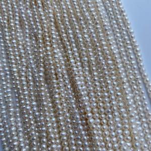 2.5-3mm potato round shape freshwater pearl strand around 38cm