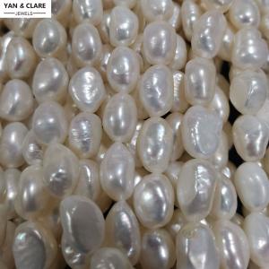 10mm White Freshwater Baroque Pearl Strand in 38cm